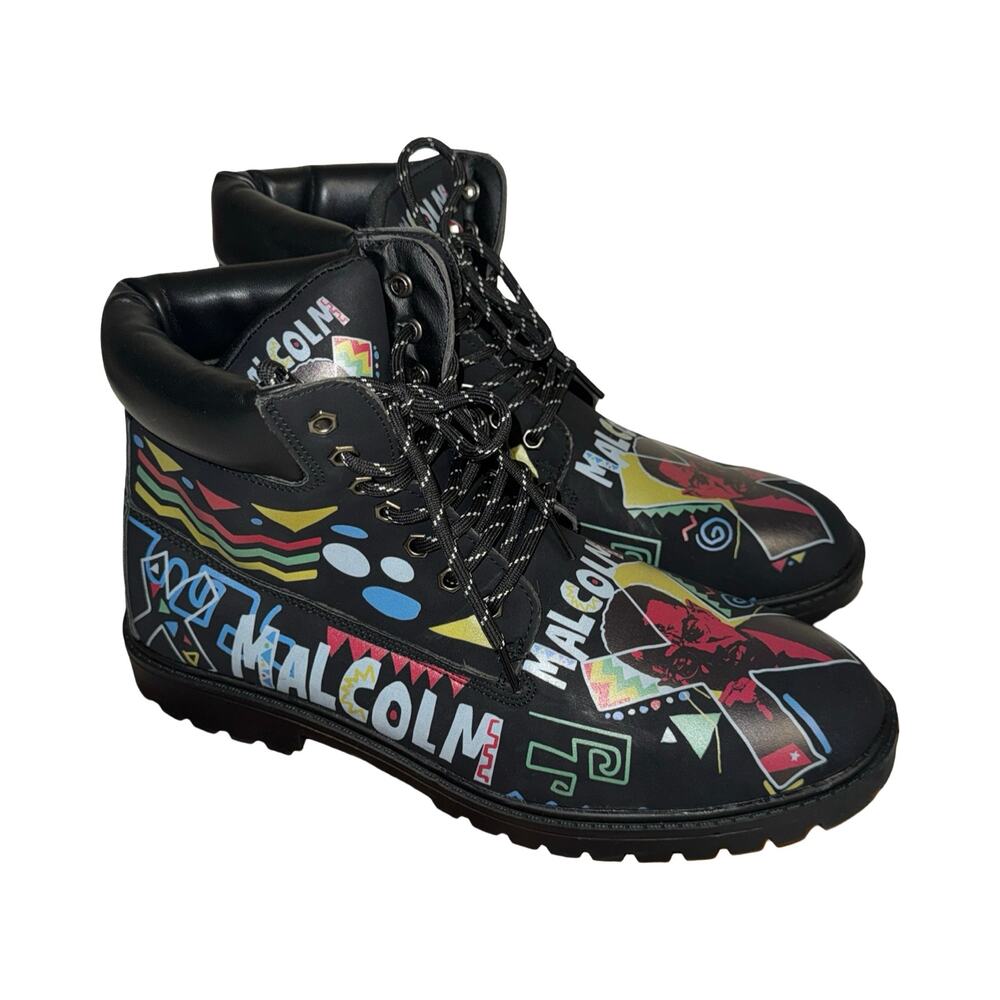 Reason x Malcolm X Graphic Combat Boots NWOT Size 11 / EUR‎ 45